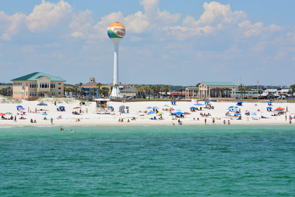 Pensacola Beach Florida en el Golfo de Mexico